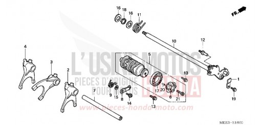 BARILLET DE SELECTION CBR600RR4 de 2004